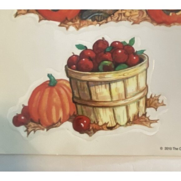 Fall Thanksgiving Window Clings Lot 4 Sheets Pumpkins Turkeys Vinyl 2010 Taiwan - Picture 10 of 16